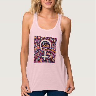 Regata O Futuro é Flor de Bella+Canvas feminino