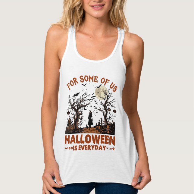 Regata O Halloween é Todos os Dias Bruxa Silhueta Lua Che (Frente)