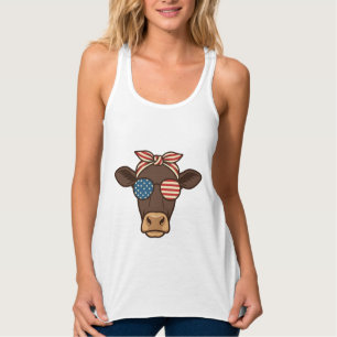 Regata Óculos de sol com cabeça de vaca patriótica design