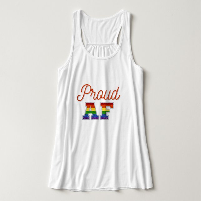 Regata Orgulho AF Laranja Arco-Íris Brilhante (Frente do Design)