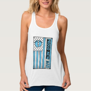 Regata Orgulhoso Novo Pai Bebê Pés Bandeira Vetor Design_