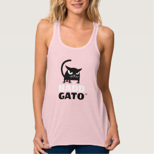Regata Os tanques das mulheres do gato preto de rosa