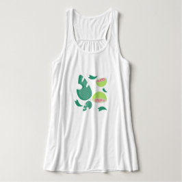 Regata Padronagem de Fruta Verde Rosa Verde Goiaba