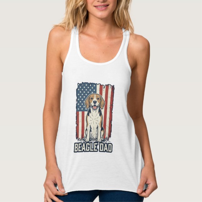 Regata Pai Beagle Patriótico Design de Cachorro de Gravur (Frente)