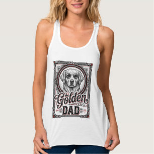 Regata Pai Golden Retriever Design de Gravura Vintage_1