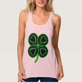 Regata Patrick Women Tank Top, Rua De Coração Verde Negra