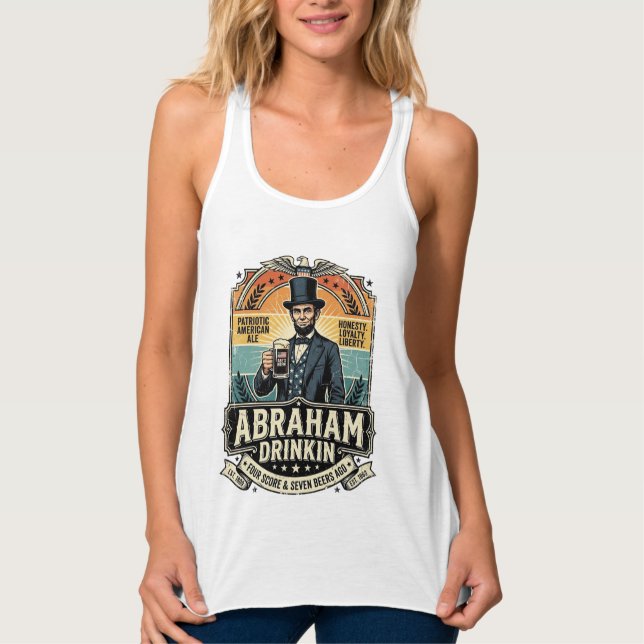 Regata Pátrio Abraham Bebendo Retro Desgastado (Frente)