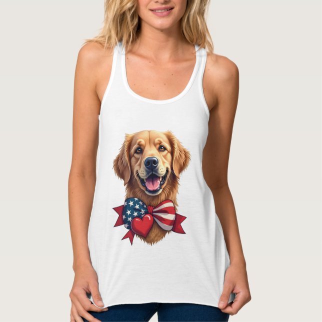 Regata Patriotic Golden Retriever Lover Vintage Shirt (Frente)