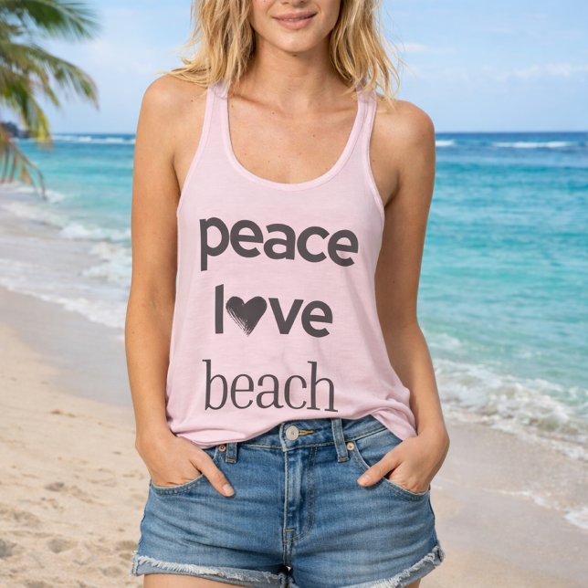 Regata Peace Love Beach Graphic - Coastal Life Scoop Neck (Criador carregado)