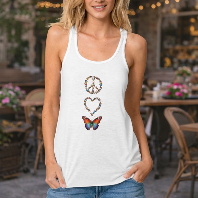 Regata Peace Love Butterflies - Colorful Graphic Art (Criador carregado)