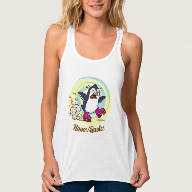 Regata Pinguim Engraçado em Patins de Roda (Frente)