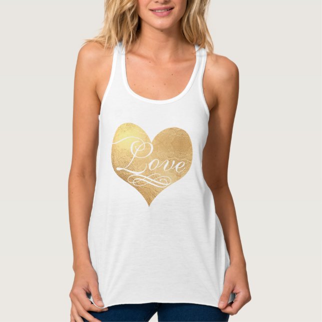 Regata PixDezines Amor com Coração Dourado (Frente)