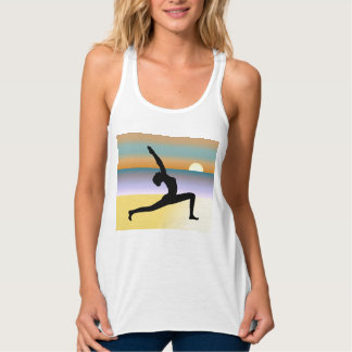 Regata Praia Yoga Pose Silhout Womens Tank Topo
