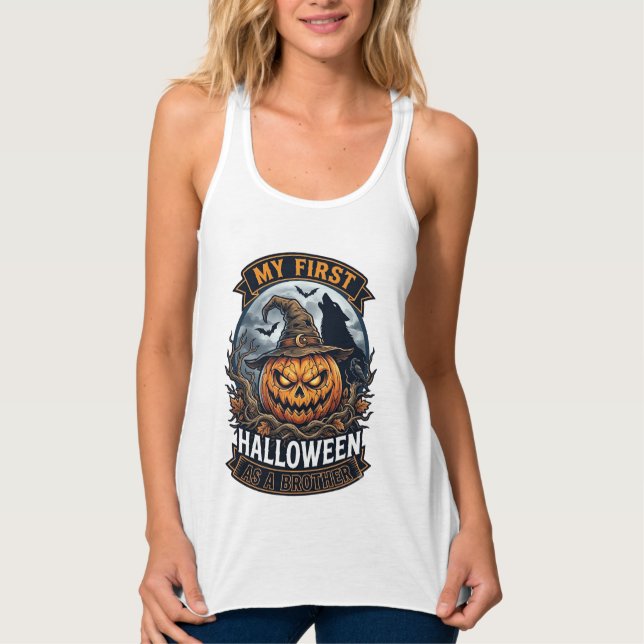 Regata Primeiro Halloween como Irmão Pumpkin Wolf Moon_1 (Frente)