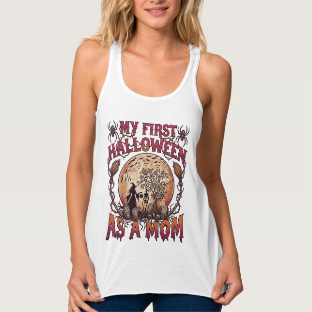 Regata Primeiro Halloween Como Mãe Bruxa Esqueleto Lua_1 (Frente)