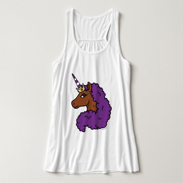 Regata Purple Afro Unicorn (Frente do Design)