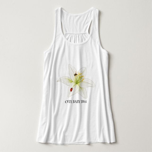 Regata Red Ladybug cor-de-rosa Lily Flower (Frente do Design)