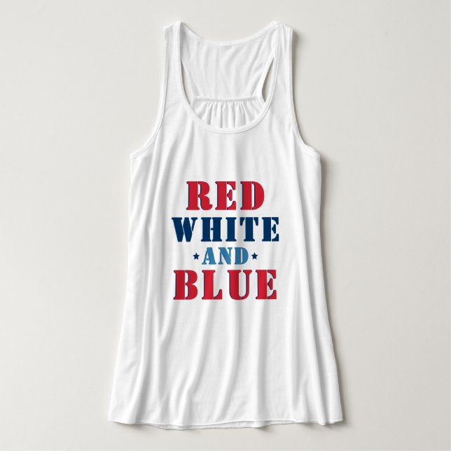 Regata Red White e Blue 4 de julho Mulheres (Frente do Design)