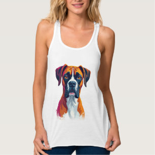 Regata Retrato de Boxer Vintage em Arte Pop com Salpicos 