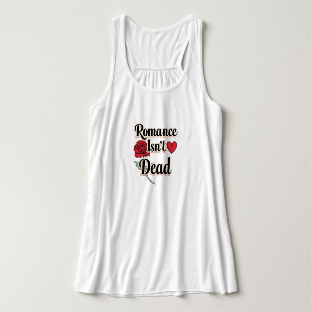 Regata "Romance Isn't Dead" with Red Rose and Heart (Frente do Design)