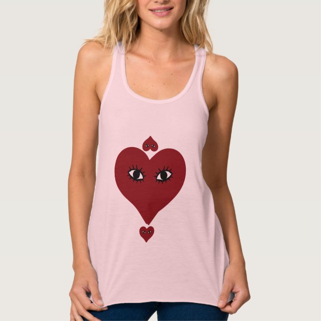 Regata Rosto do Coração de Amor Vermelho (Frente)