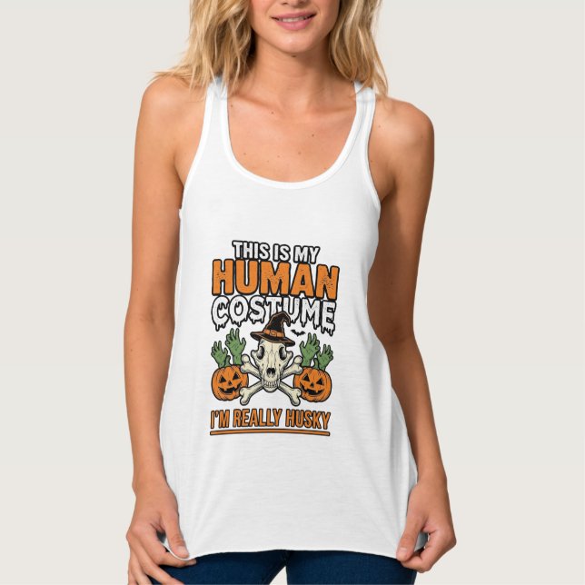Regata Roupa de cachorro engraçada de Husky Humano no Hal (Frente)