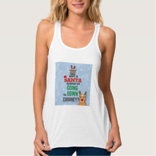 Regata Santa Claus chimney flocos de neve engraçados azu