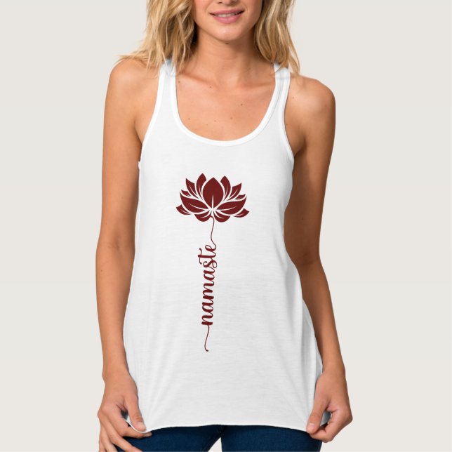 Regata Script Moderno do Flor do Lotus da Namaste Burgund (Frente)