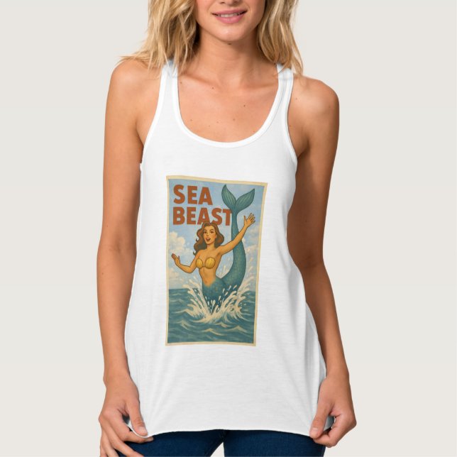 Regata Sea Beast Retro Mermaid | Funny Coastal Beach Life (Frente)