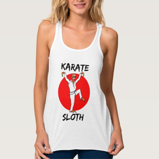Regata Sloth Doing Karate Japan Flag (Frente)