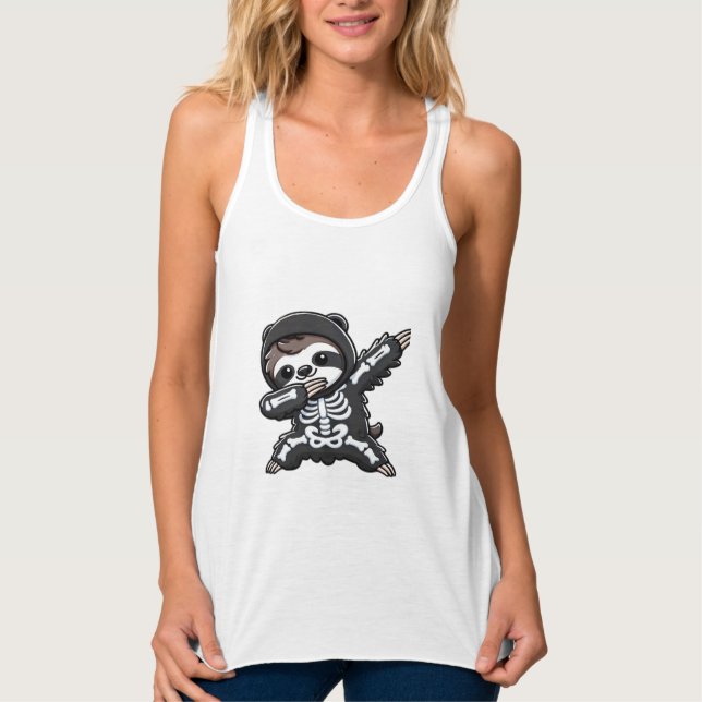 Regata Sloth Halloween Skeleton Kids Women Men Sloth Clas (Frente)