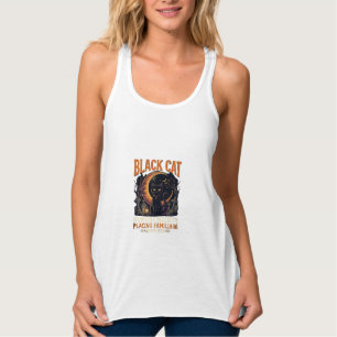 Regata Sociedade Humana Black Cat Halloween Crescente Lua