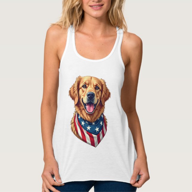 Regata Star Spangled Golden Retriever Vintage Tee 4 (Frente)