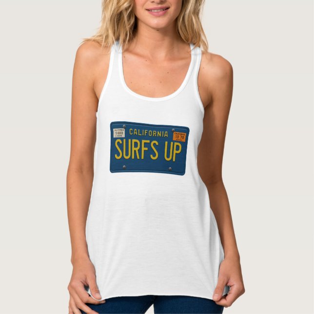 Regata Surfs Up Retro 1969 Placa de Licença Califórnia Su (Frente)