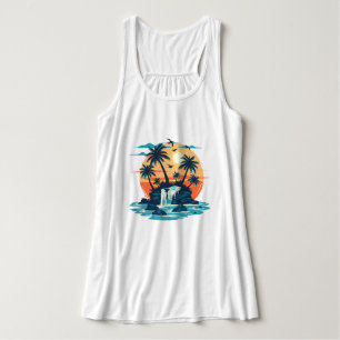 Regata T-Shirt Gráfico de Cascata Solar Tropical