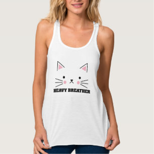 REGATA T-SHIRTS DE FUNDO DE RESPIRAÇÃO DE GATO PESADO