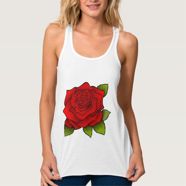 Regata T-Shirts rosas vermelhas (Frente)