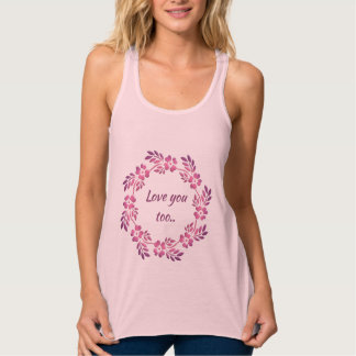 Regata Também te amo. Elemento de vintagem floral Tank To