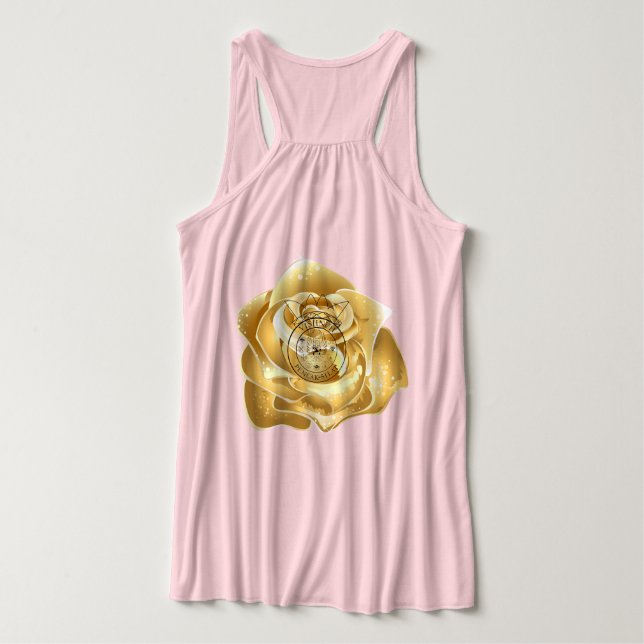 Regata tanktop met gouden bloemen en logo (Verso do Design)