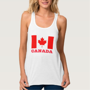Regata Tanktops do dia de Canadá com a bandeira canadens
