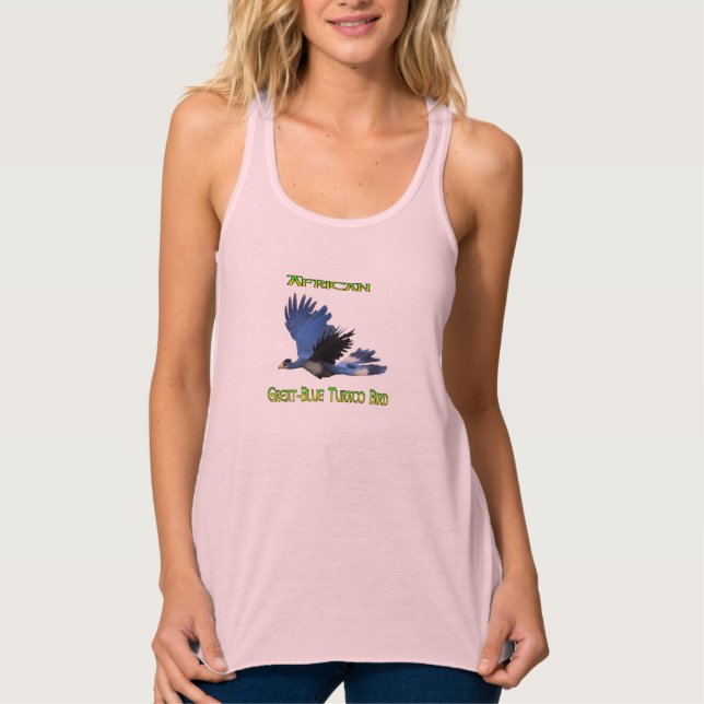 Regata Tanque de pássaro azul-africano Turaco (Frente)