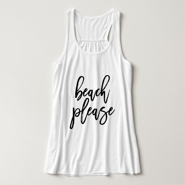 Regata Tipografia do Script Trendy "Beach Please" (Frente do Design)