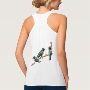 Regata Três beija-flores tocando num galho Flores Silas