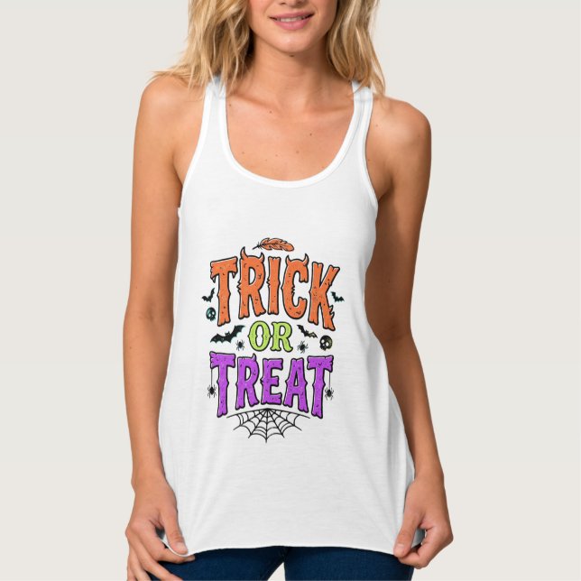 Regata Trick Halloween Tratamento Engraçado Teia de Aranh (Frente)