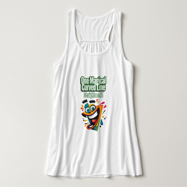 Regata "Uma Linha Mágica Curva, Endireita Tudo: Sorria (Frente do Design)