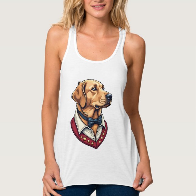 Regata USA Golden Retriever Vintage Patriotic Dog Shirt (Frente)
