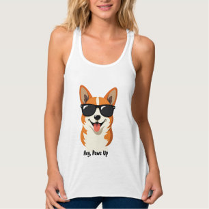 Regata Vintage Ei, Patas para Cima Corgi com Óculos de So