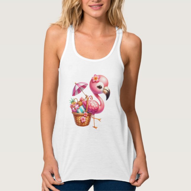 Regata Watercolor Flamingo Cartoon Clipart (Frente)