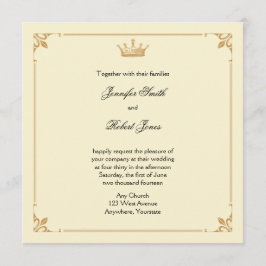 Regência Coroa no Convite Dourado e Casamento de M