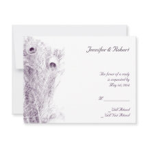 Regência de Peacock no Cartão de Resposta Roxo